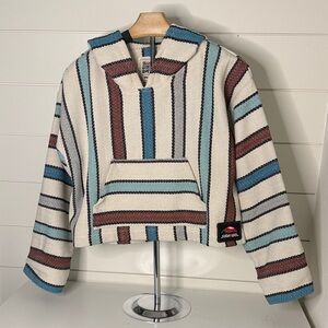 Señor López Striped Baja Hoodie with Blue & Rust Accents